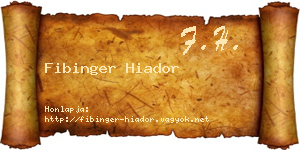 Fibinger Hiador névjegykártya